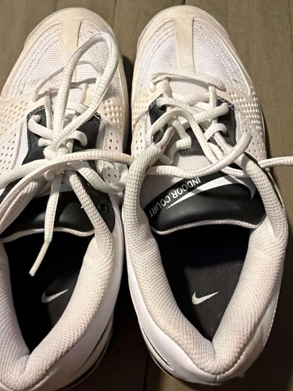 Nike Men’s White and Black Athletic Shoes with Swoosh